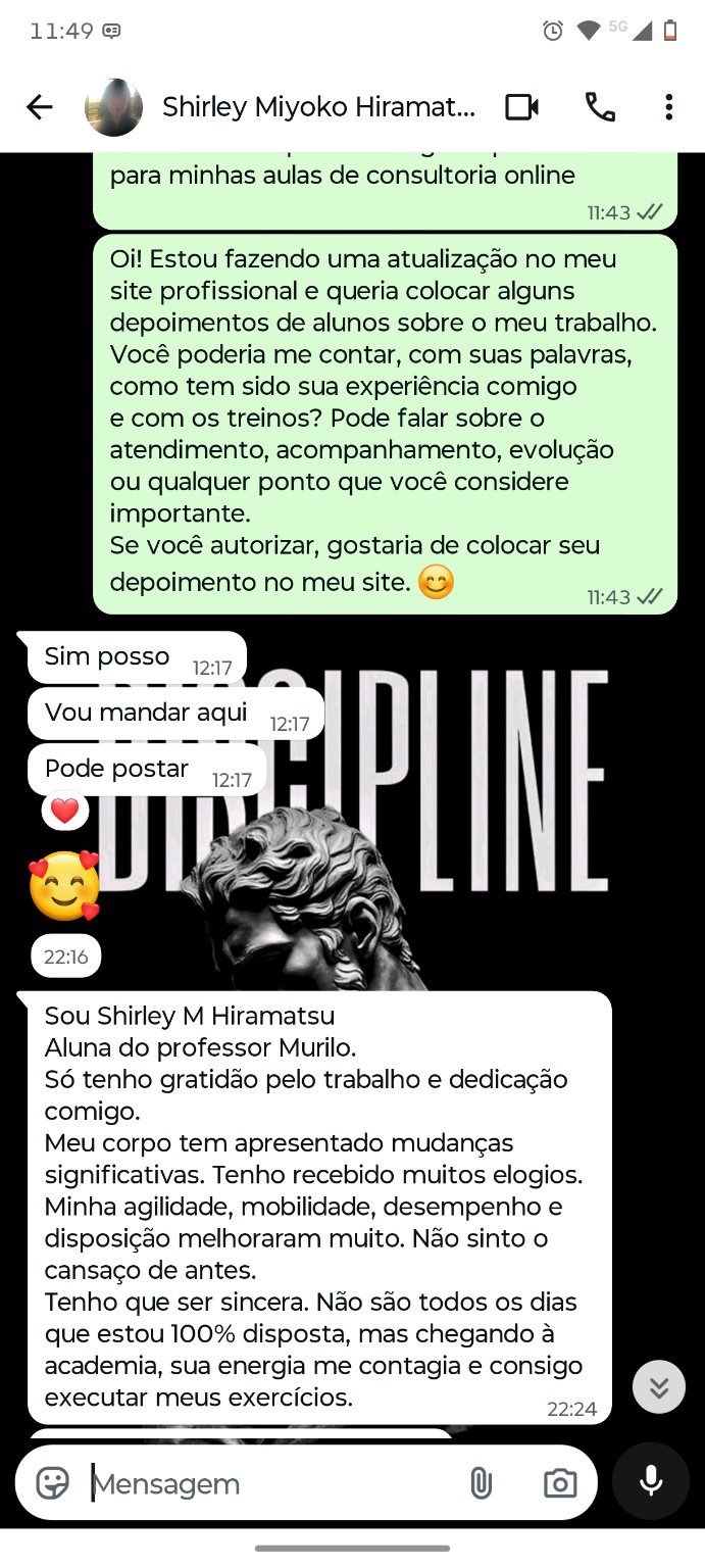 Depoimento real da aluna Shirley M. Hiramatsu