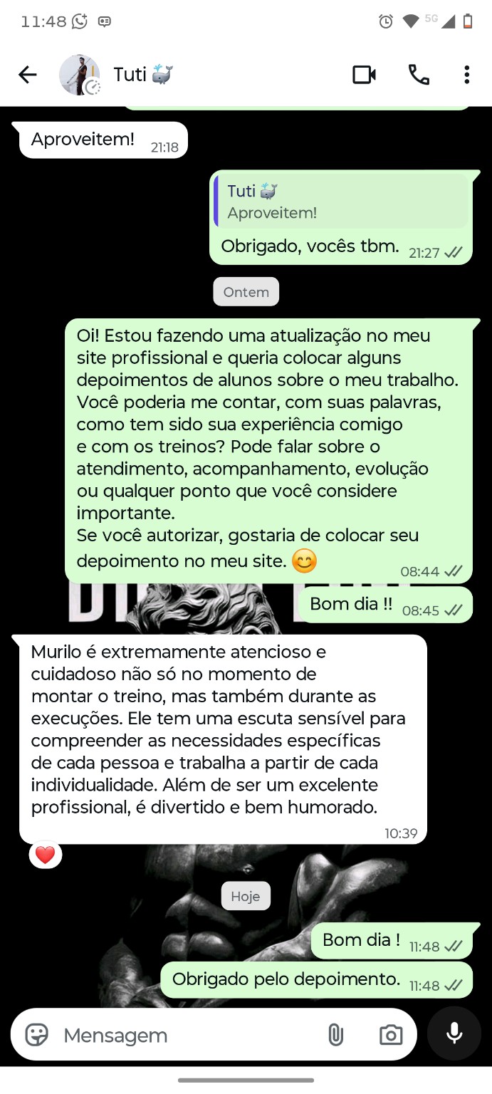 Depoimento real da aluna Tuti